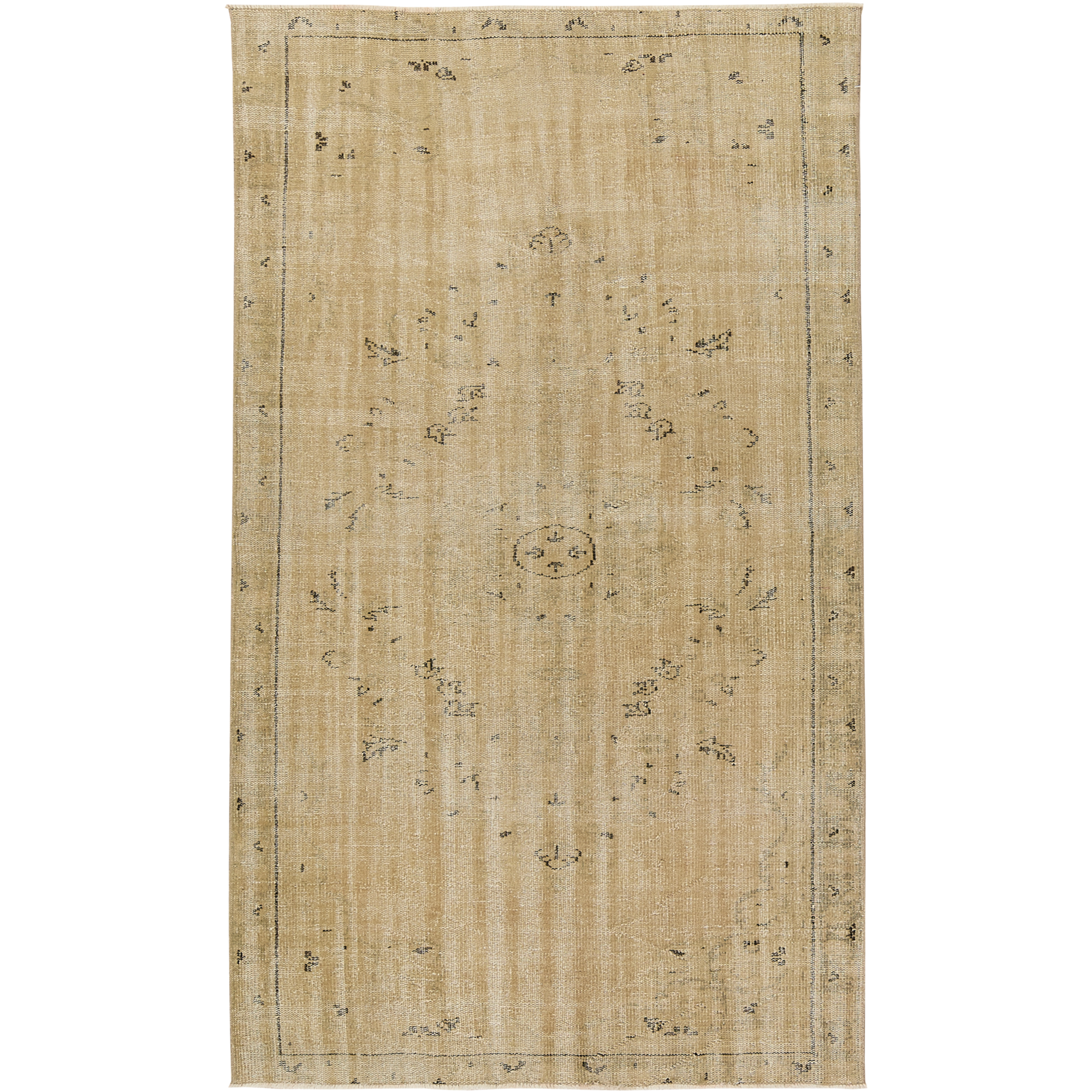 Ruth | Beige Medallion Vintage Carpet | Kuden Rugs