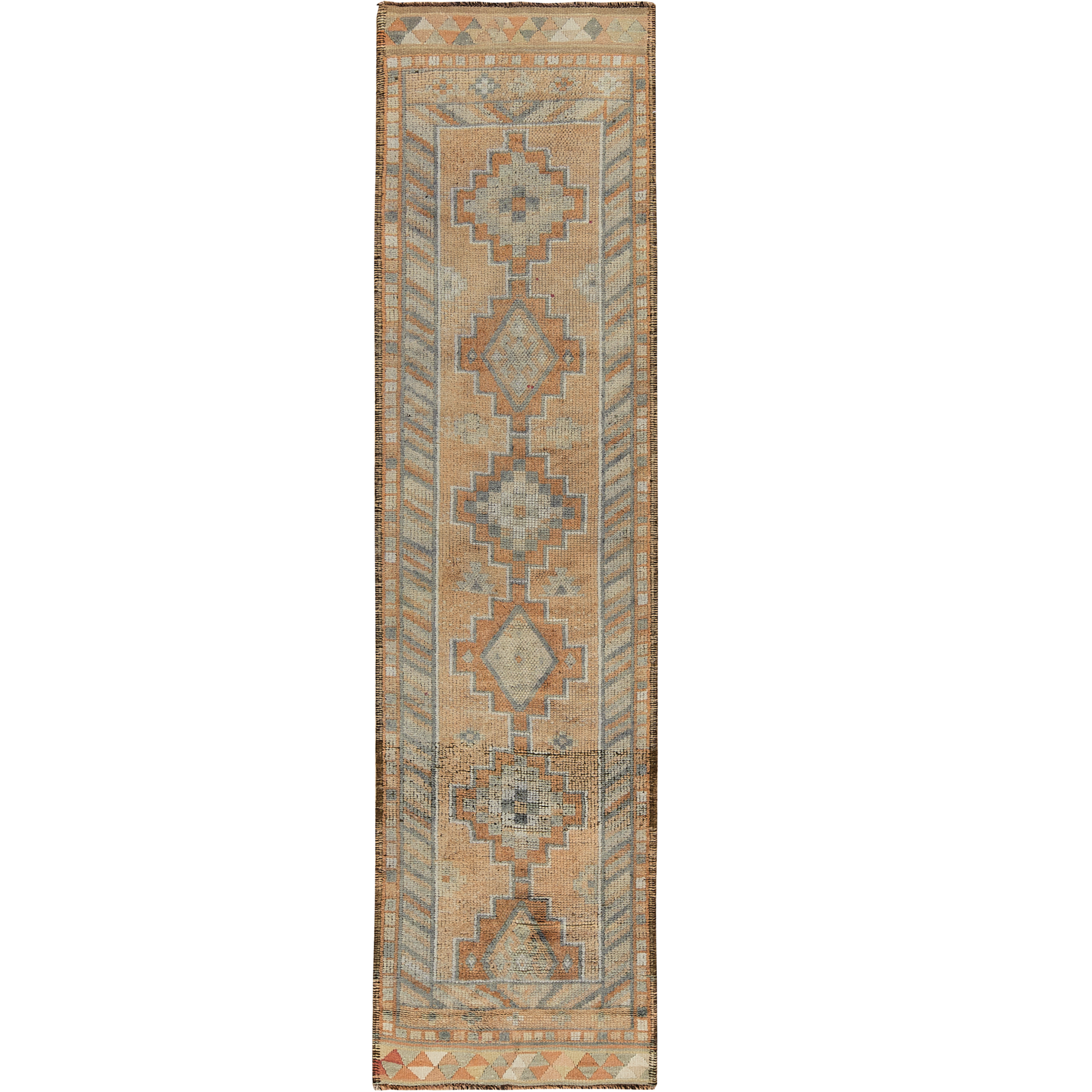 Sherri | Warm Orange Geometric Oriental Runner | Kuden Rugs