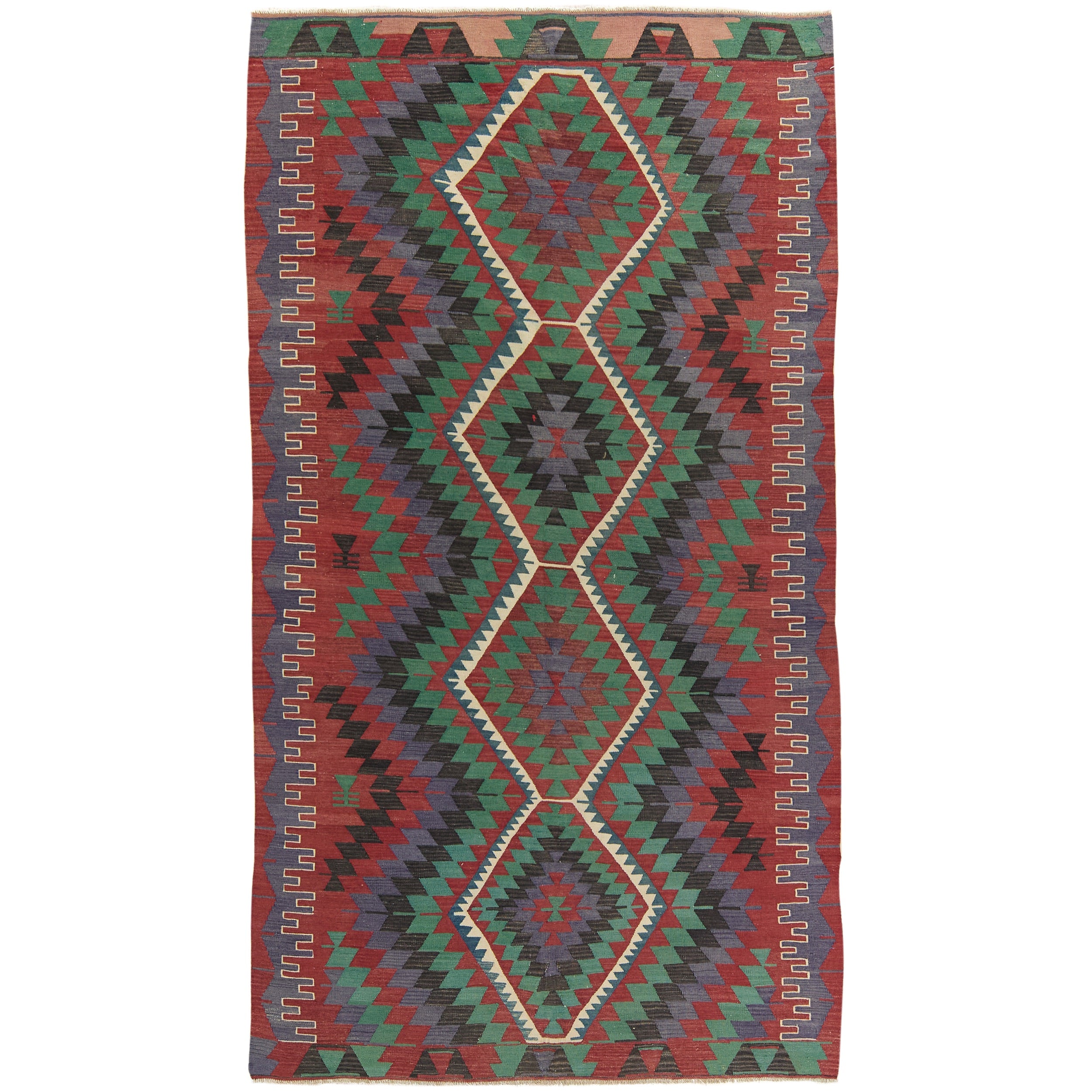 Shiloh: Vintage Turkish Rug - Geometric artistry for your space. | Kuden Rugs