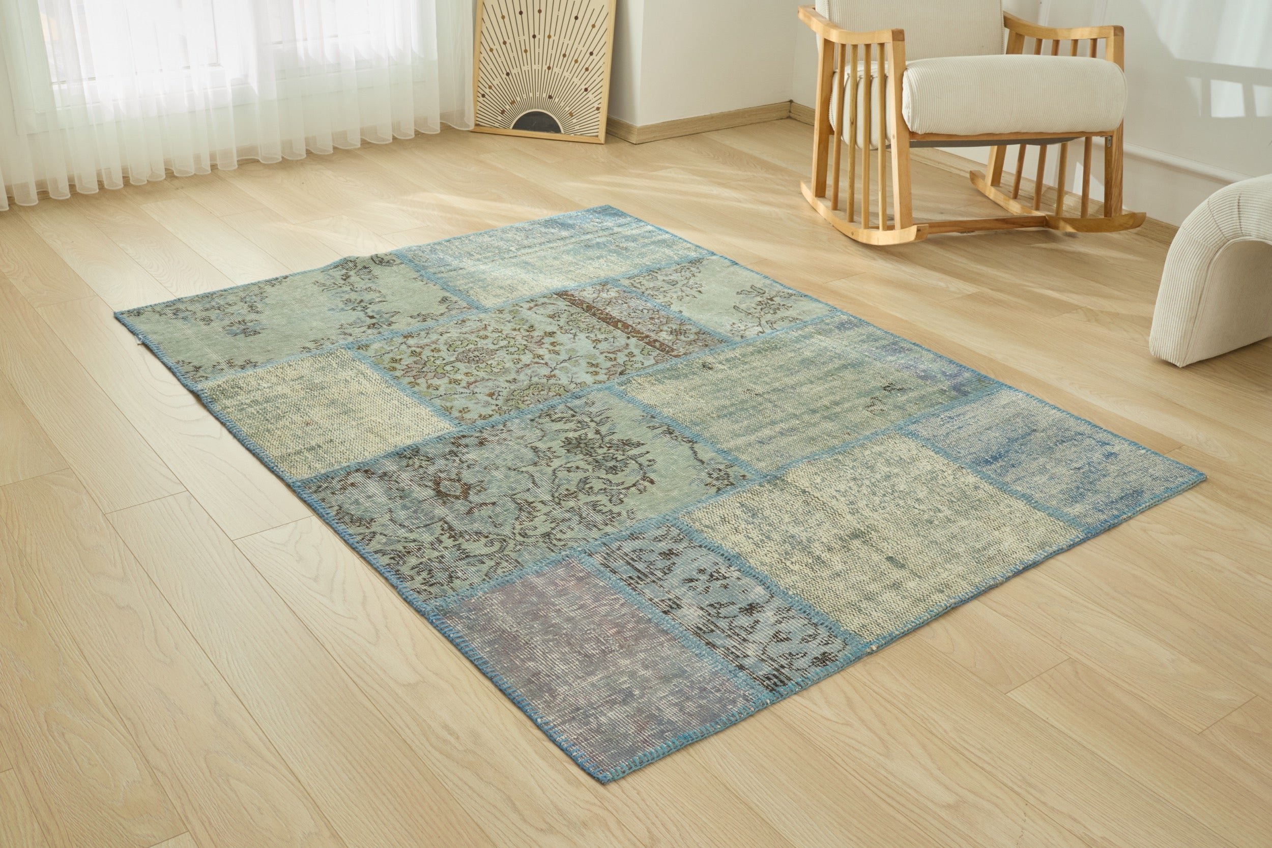 Simone - Vintage Patchwork Rug | Kuden Rugs