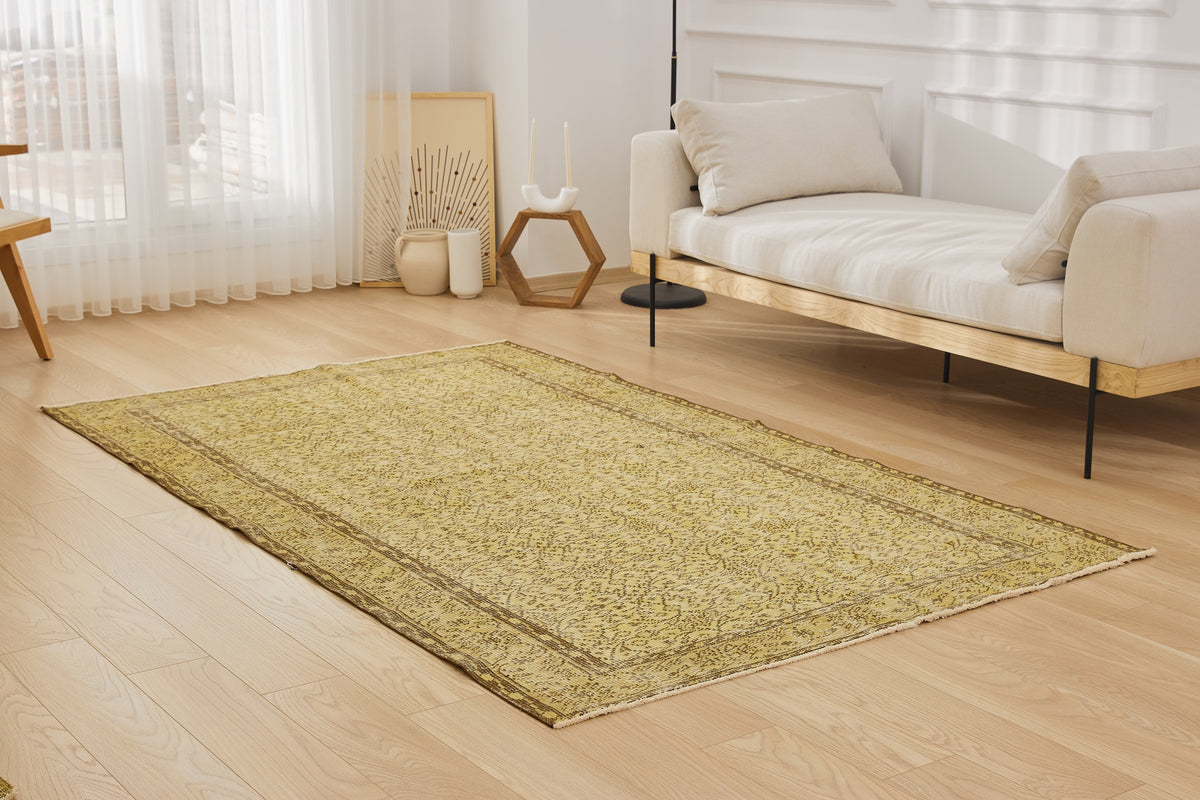 Yellow Overdyed Beauty - Sunny's Professional Carpet Elegance | Kuden Rugs