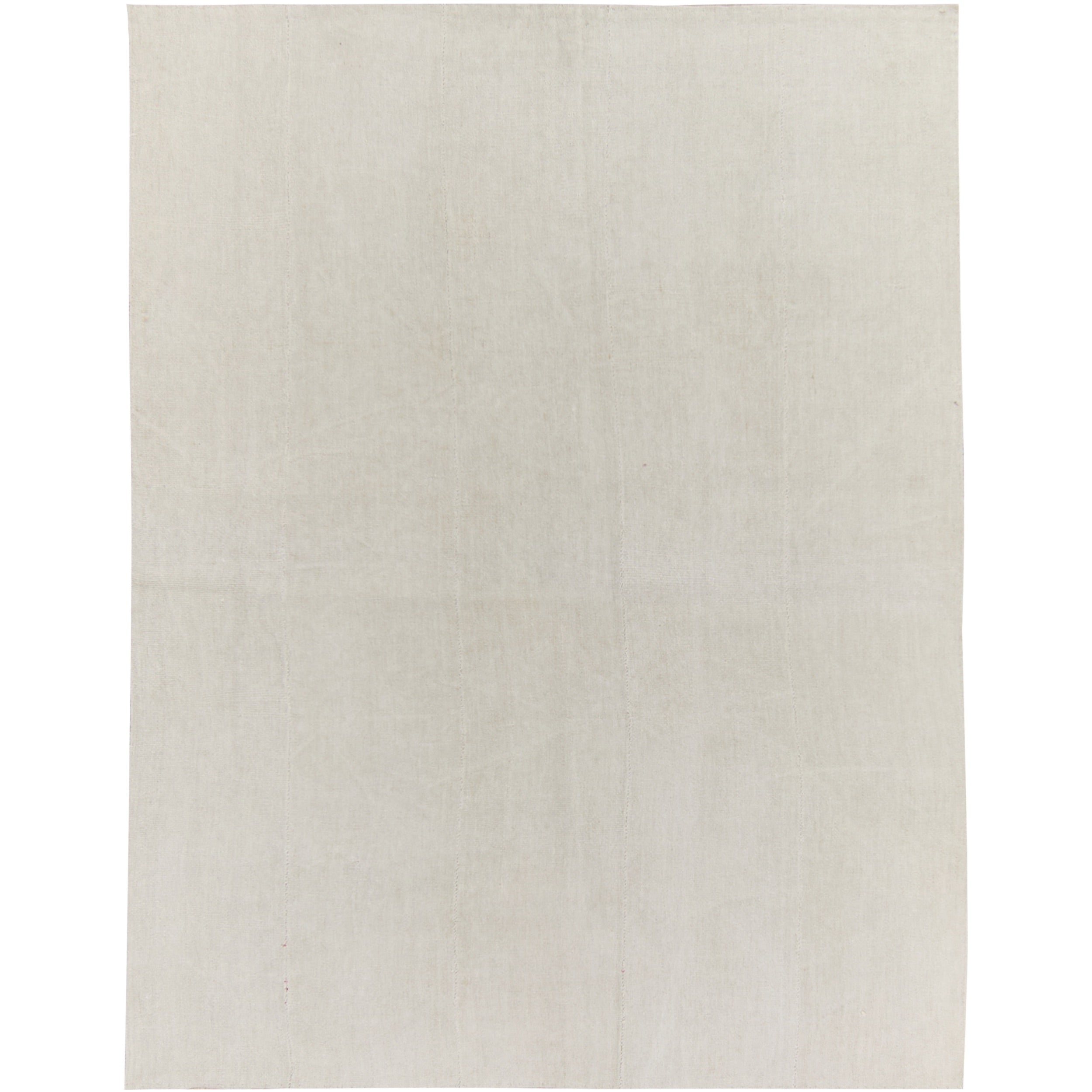 Tate: A Pristine White Vintage Turkish Hemp Kilim Rug | Kuden Rugs