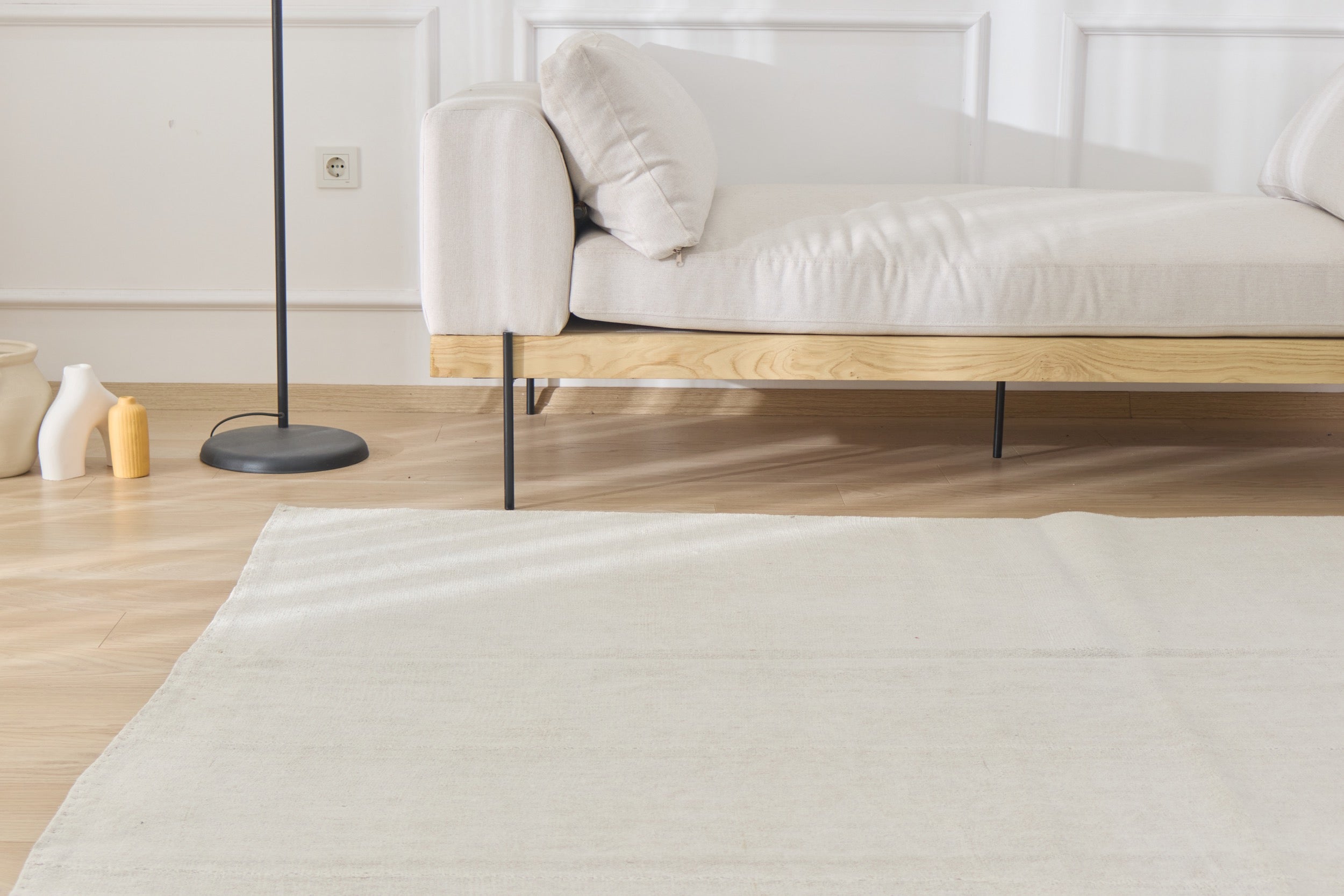 Step into a World of Purity with Tate, a Low-Pile Turkish Rug | Kuden Rugs