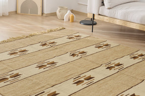 Teagan: A Captivating Turkish Kilim Rug with a Neutral, Versatile Hue | Kuden Rugs