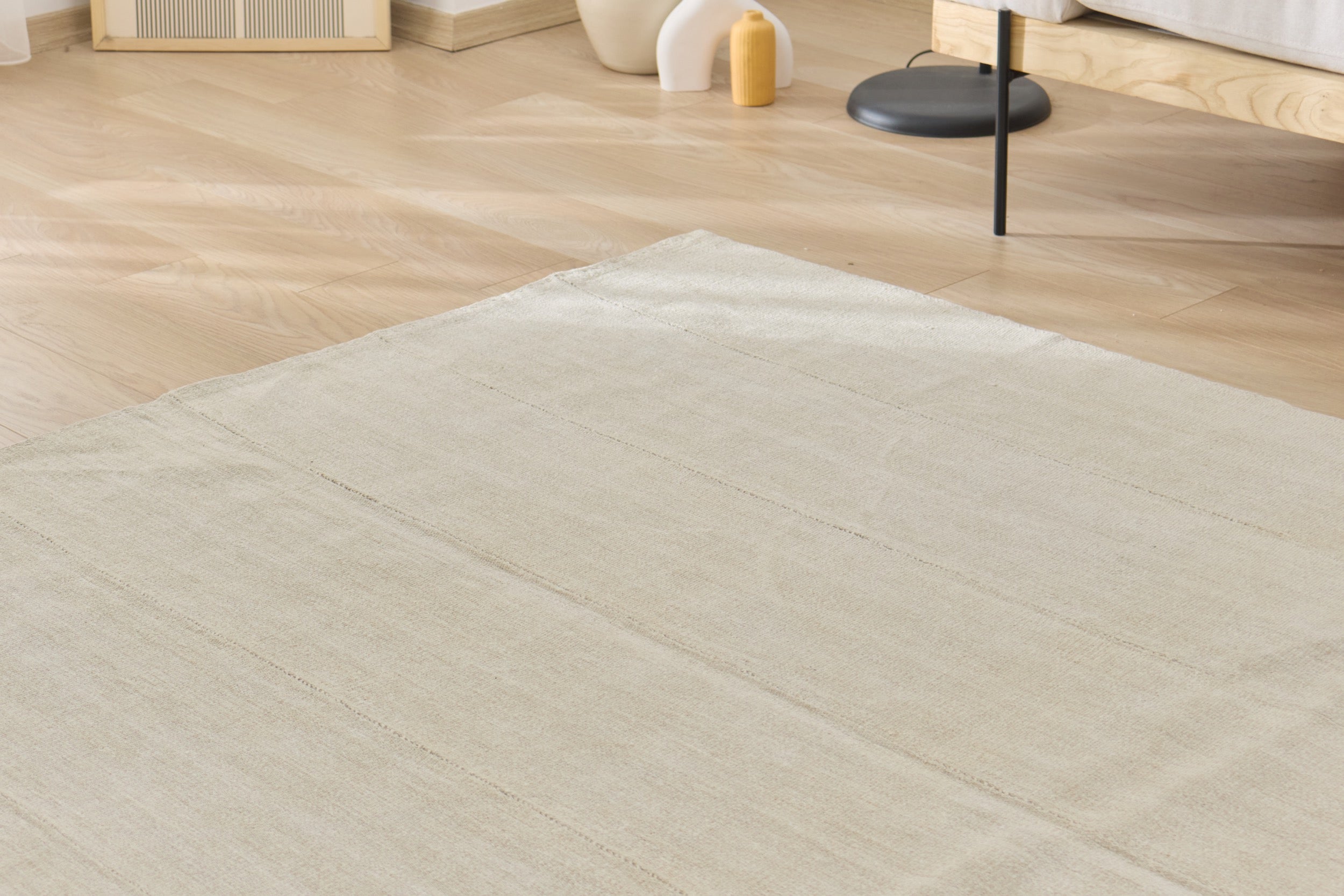 Telly: An Expansive Turkish Hemp Rug with a Crisp, Clean Palette | Kuden Rugs