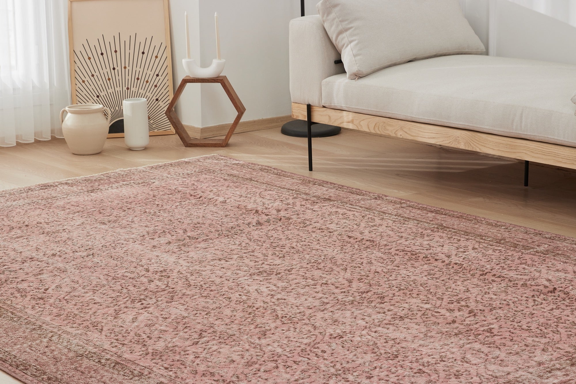 The Vannia Effect | Overdyed Allover Pattern Area Rug | Kuden Rugs