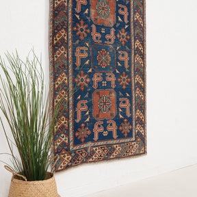 Blue and Red Area Wool Rug