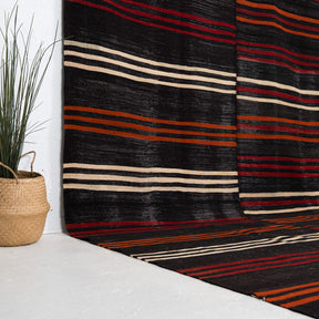 Black and Red Area Wool Rug