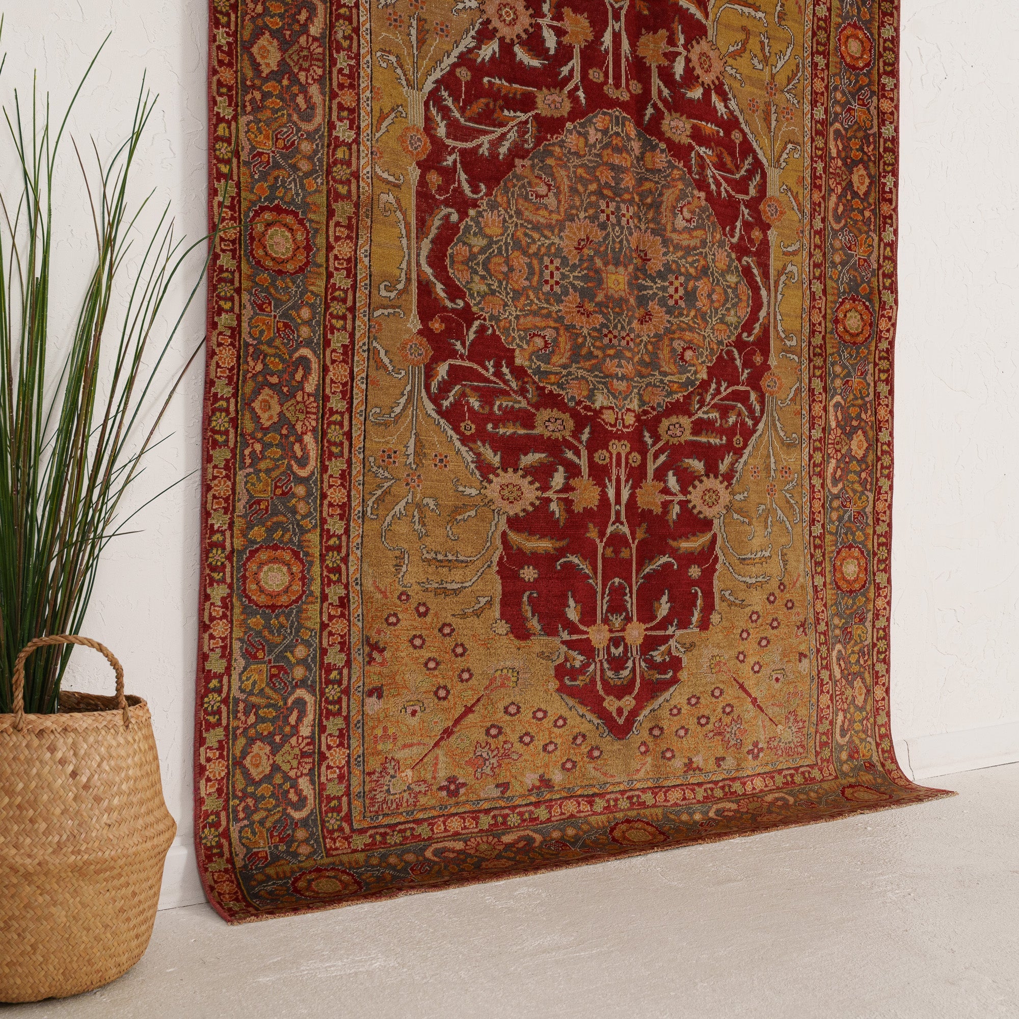 Red and Gold Area Wool Rug
