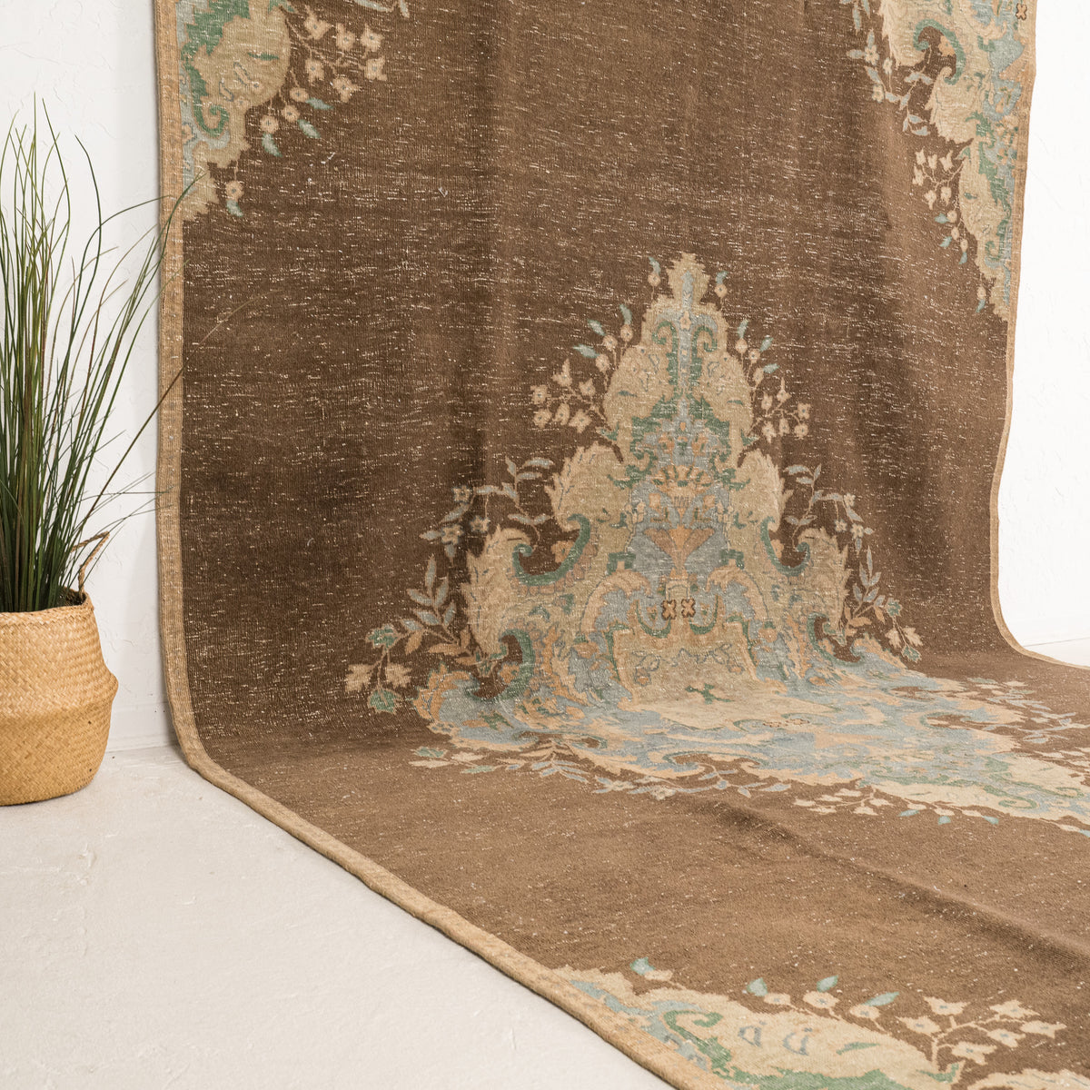 Brown and Beige Area Wool Rug
