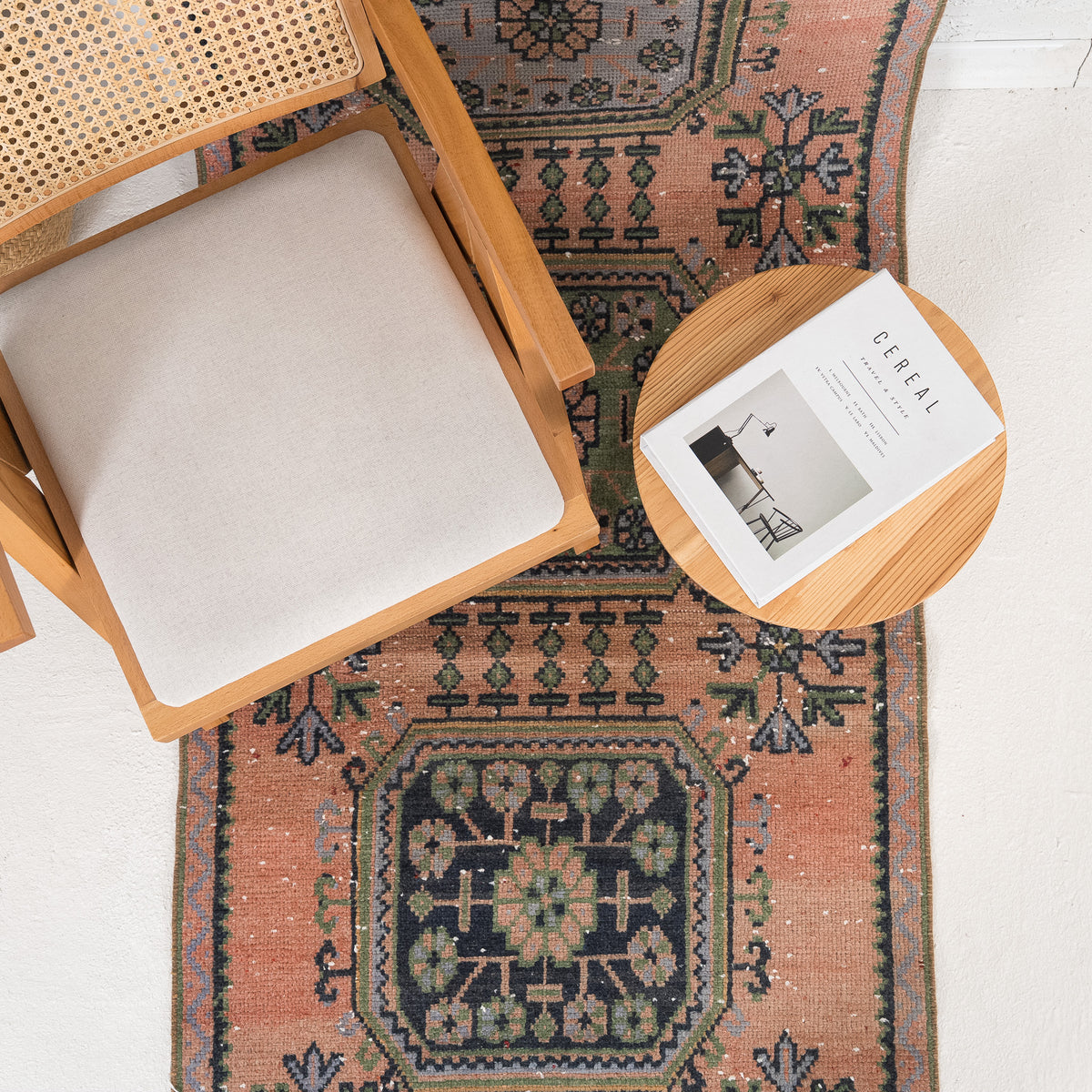 Antiquewashed Pink Runner Rug