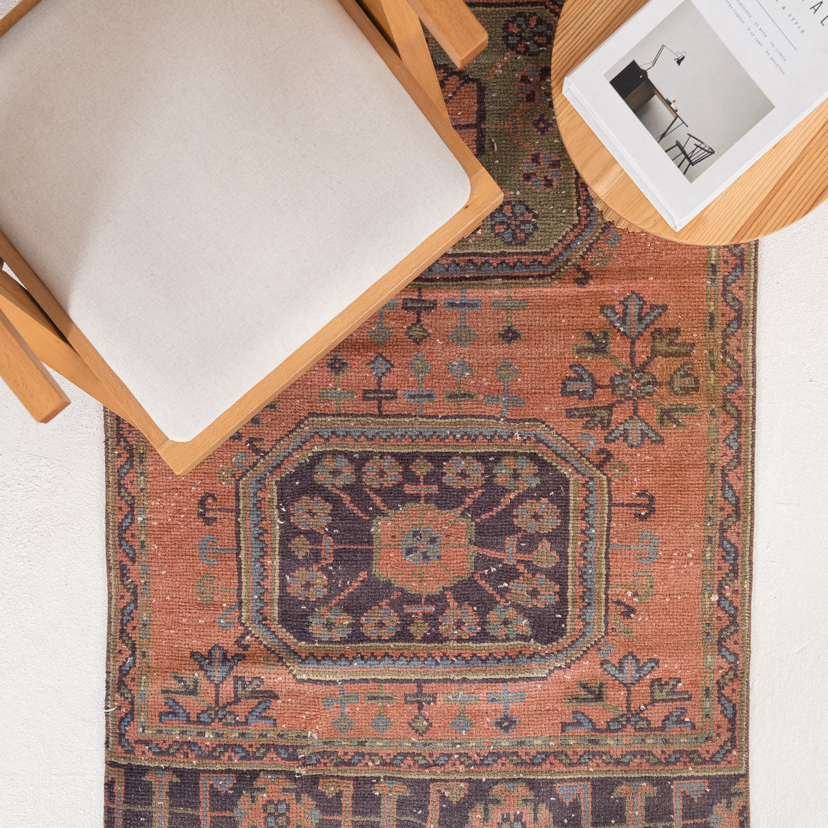 Antiquewashed Pink Runner Rug
