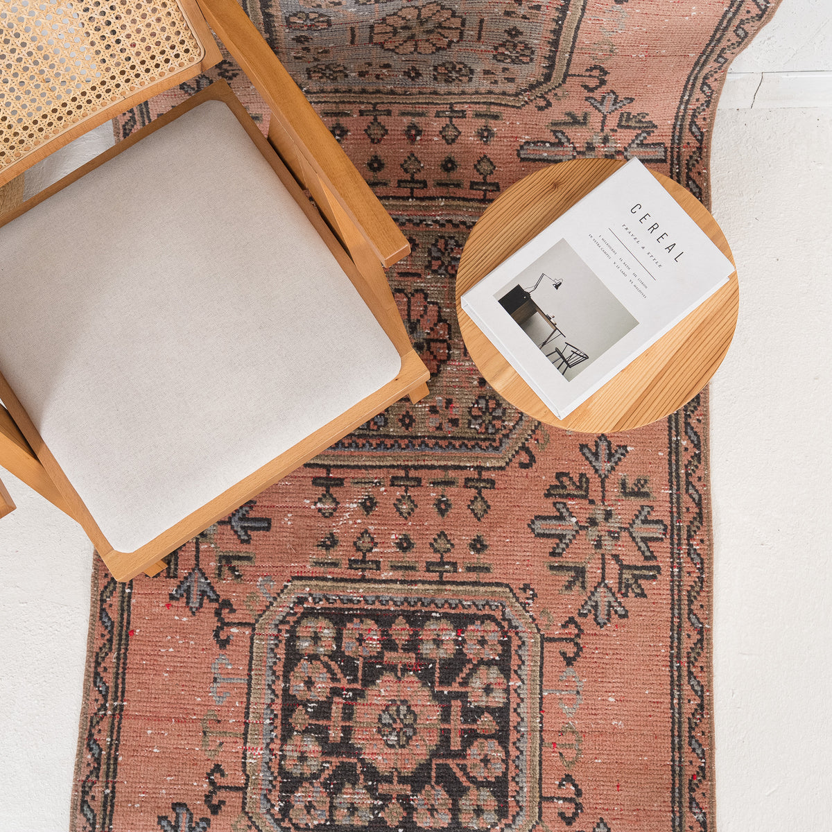 Antiquewashed Pink Runner Rug