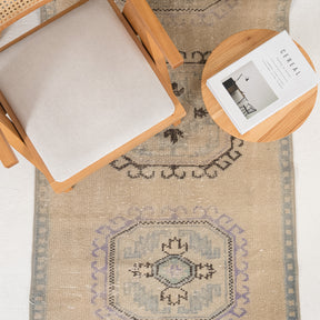 Antiquewashed Beige Runner Rug