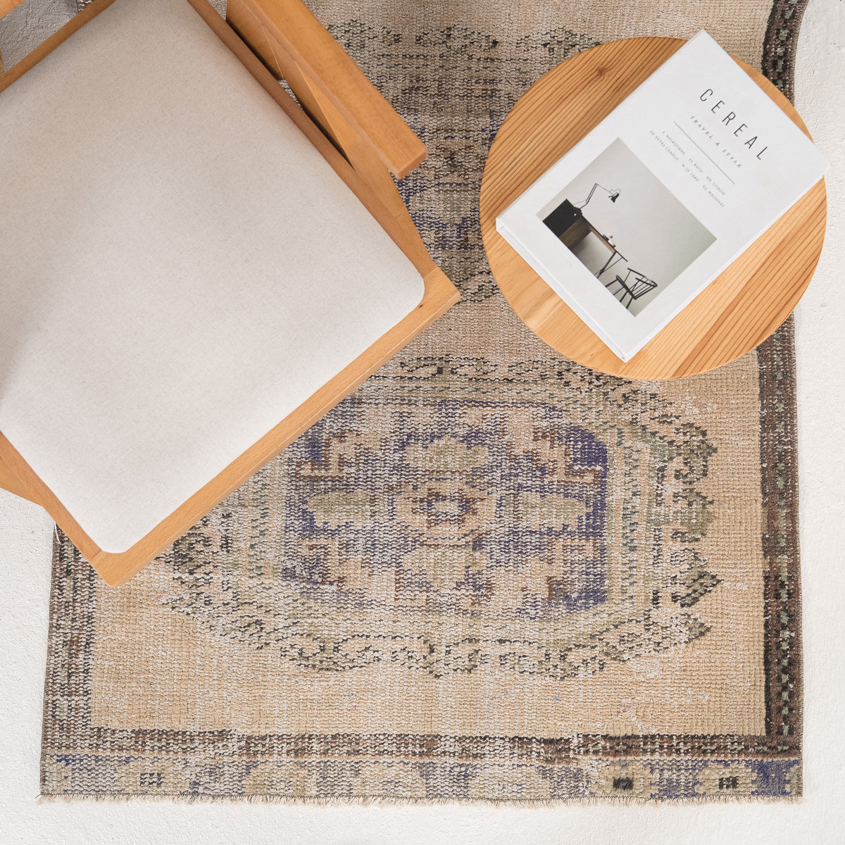 Antiquewashed Beige Runner Rug