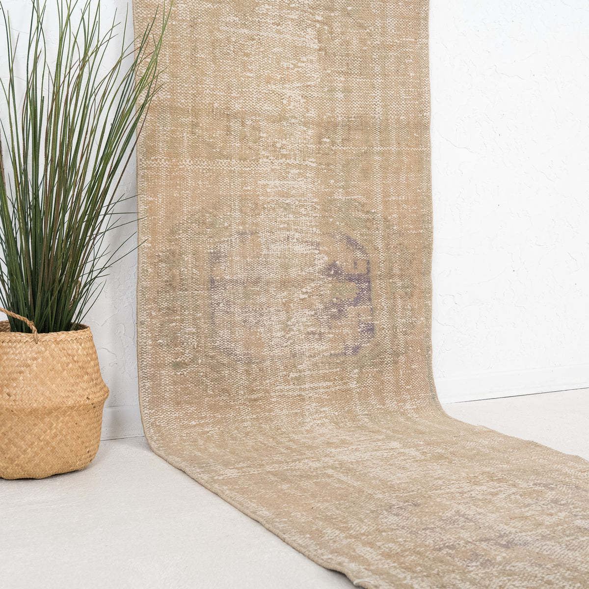 Beige and  Runner Wool Rug