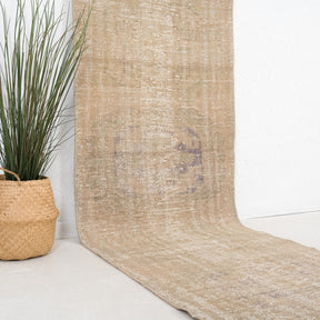 Beige and  Runner Wool Rug