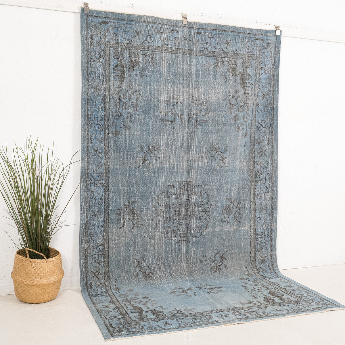Blue and Gray Area Wool Rug