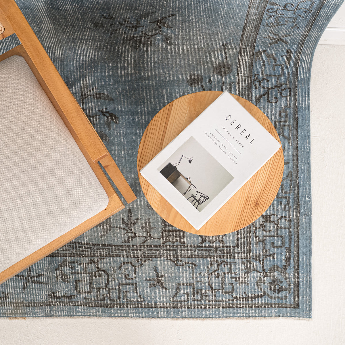 Overdyed Blue Area Rug