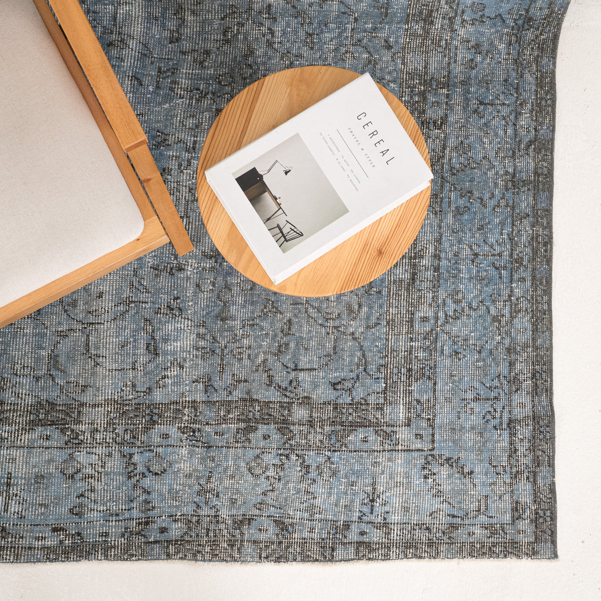 Overdyed Blue Area Rug