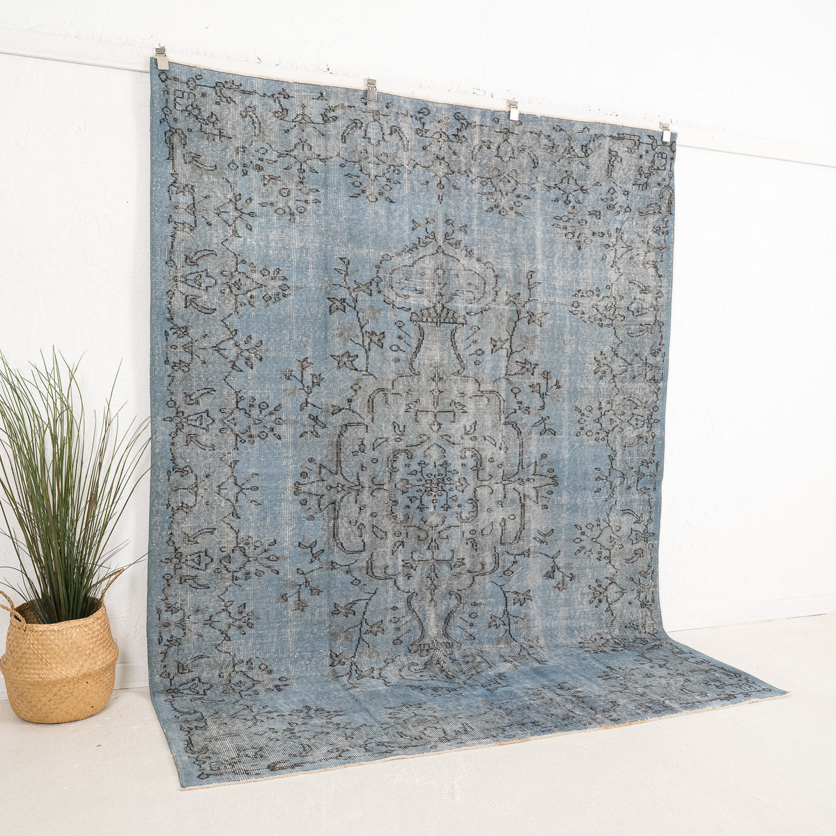 Blue and Gray Area Wool Rug