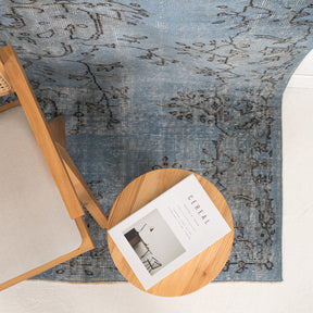 Overdyed Blue Area Rug