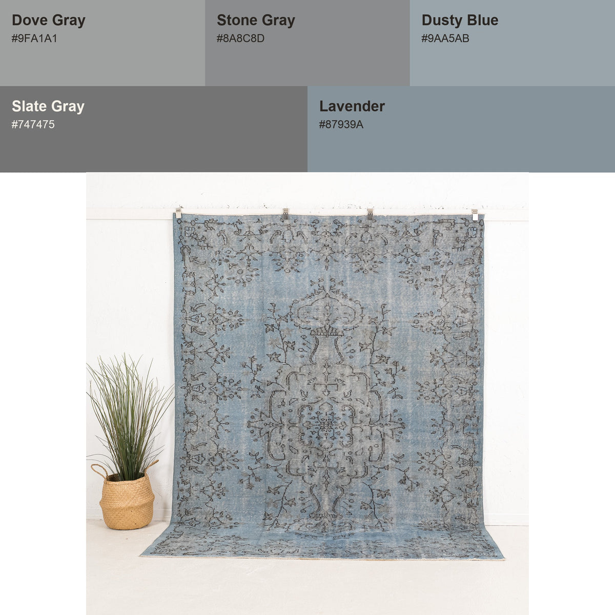 Large Blue Antique Rug