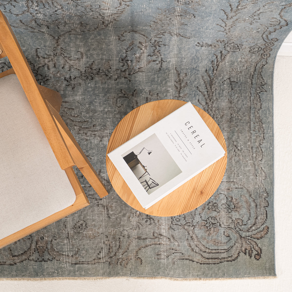 Overdyed Blue Area Rug