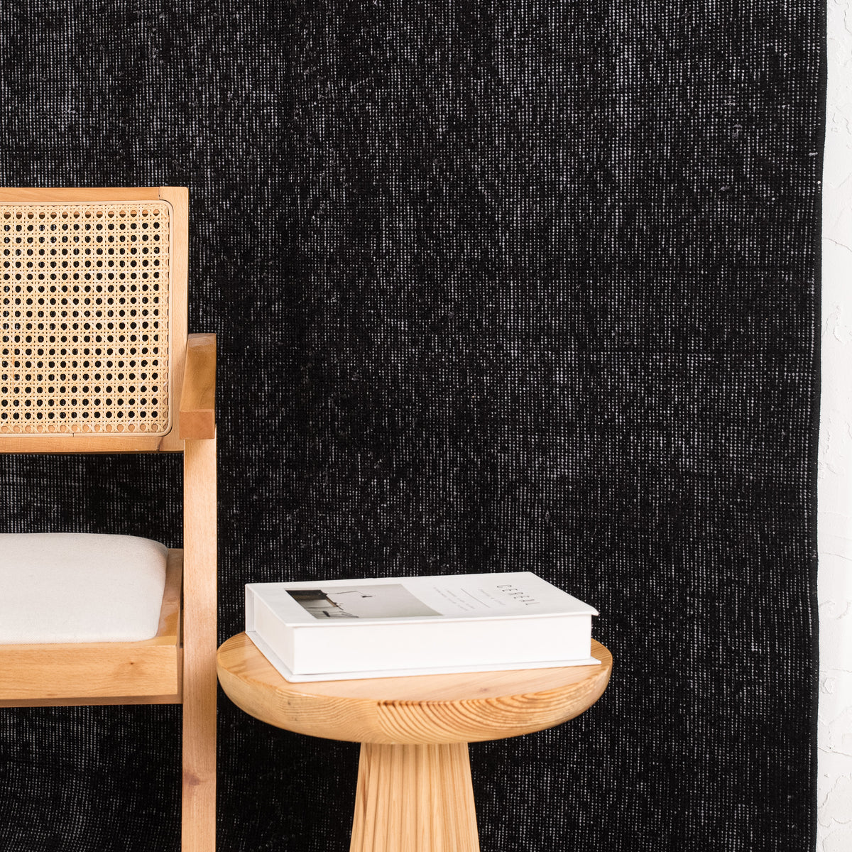 Overdyed Black Area Rug