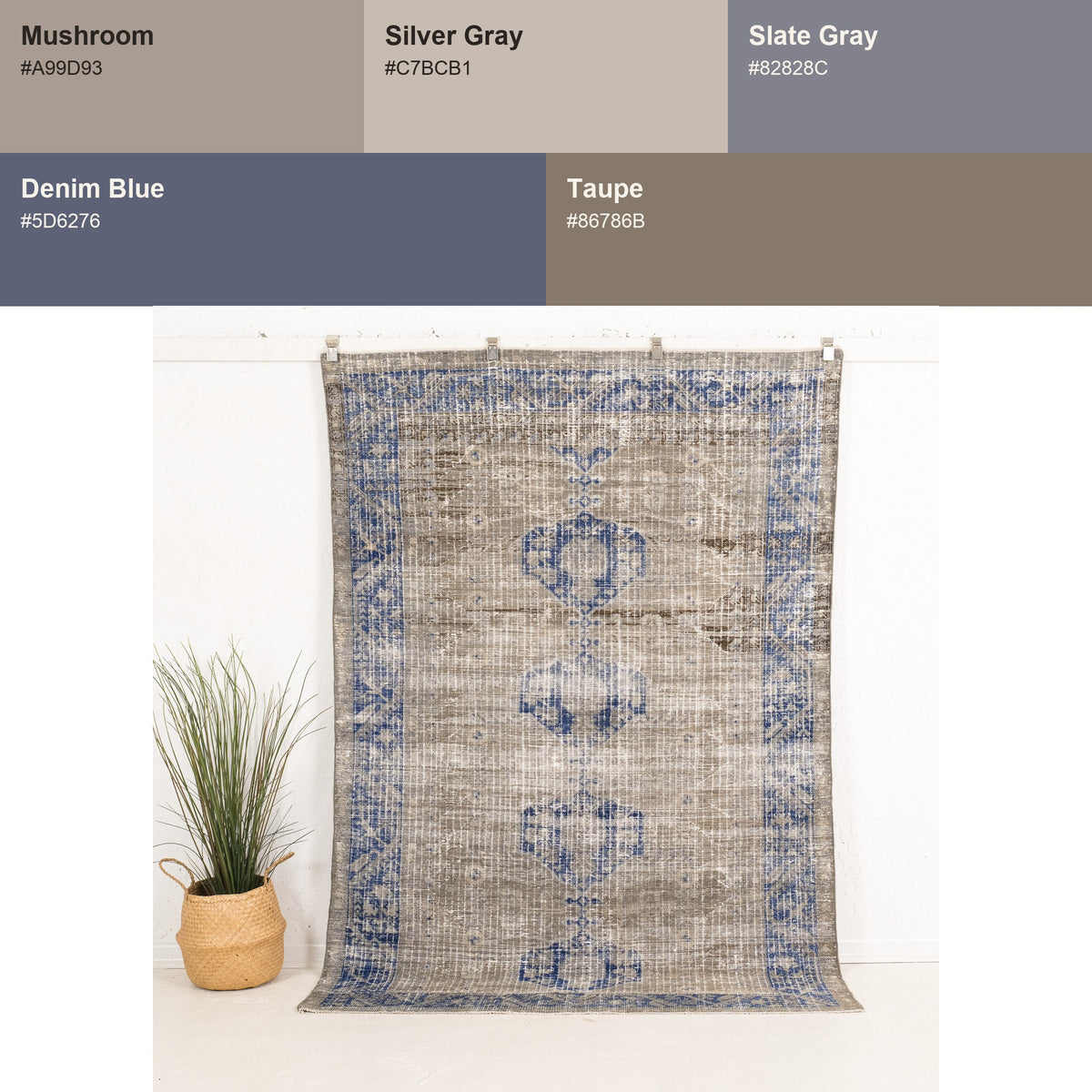 Medium Gray Antique Rug