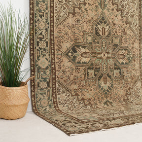 Beige and Brown Area Wool Rug
