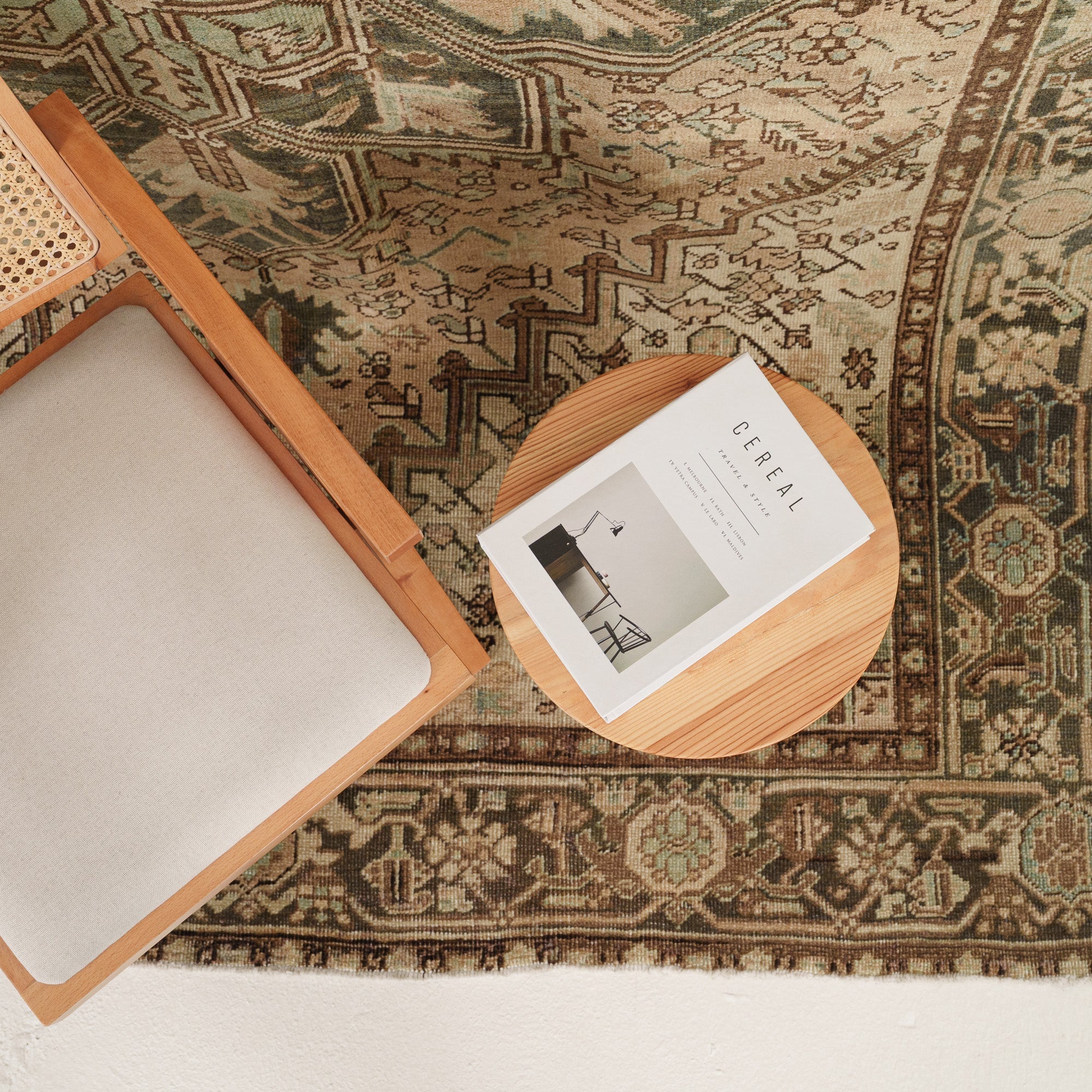 Antiquewashed Beige Area Rug