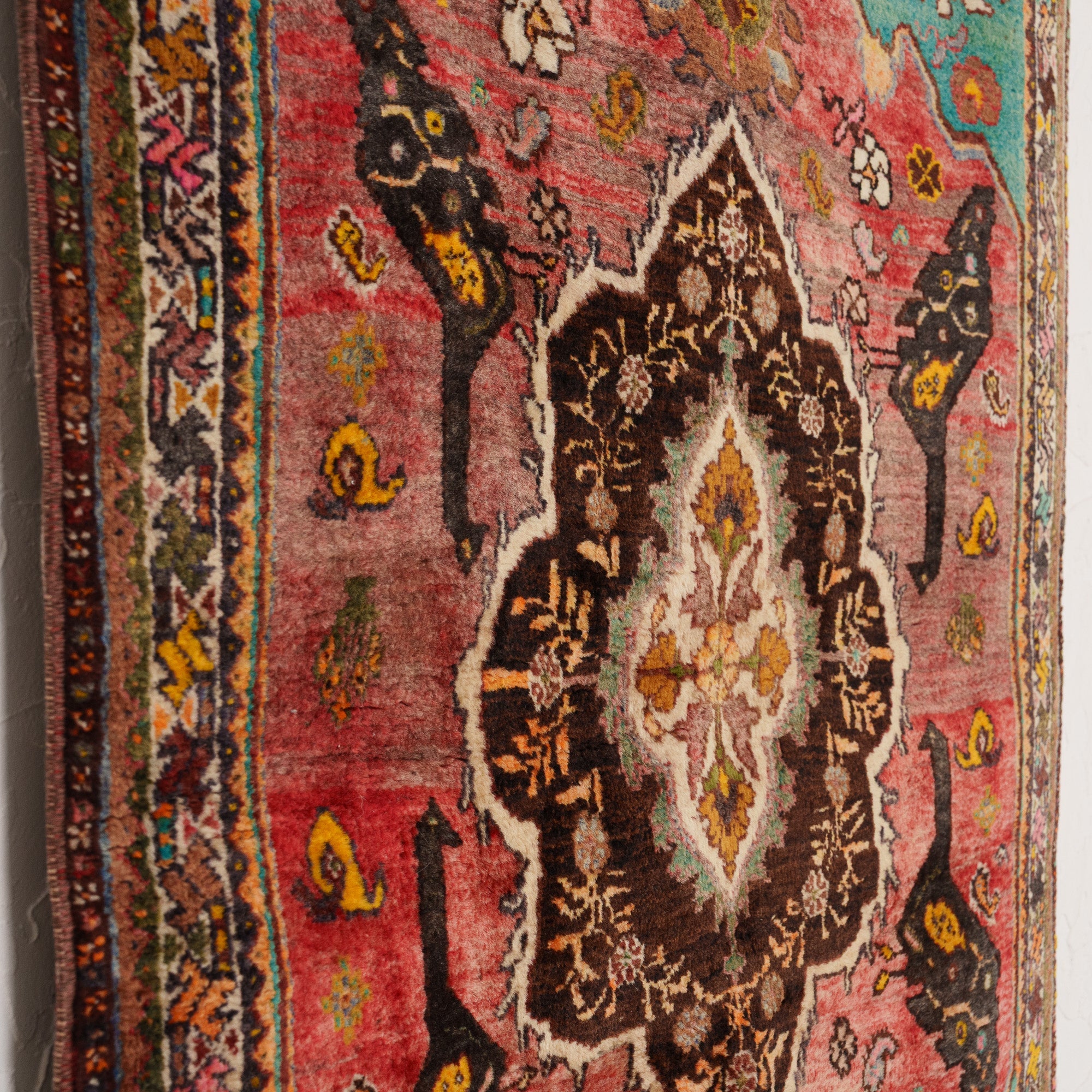 Red and Blue Area Wool Rug