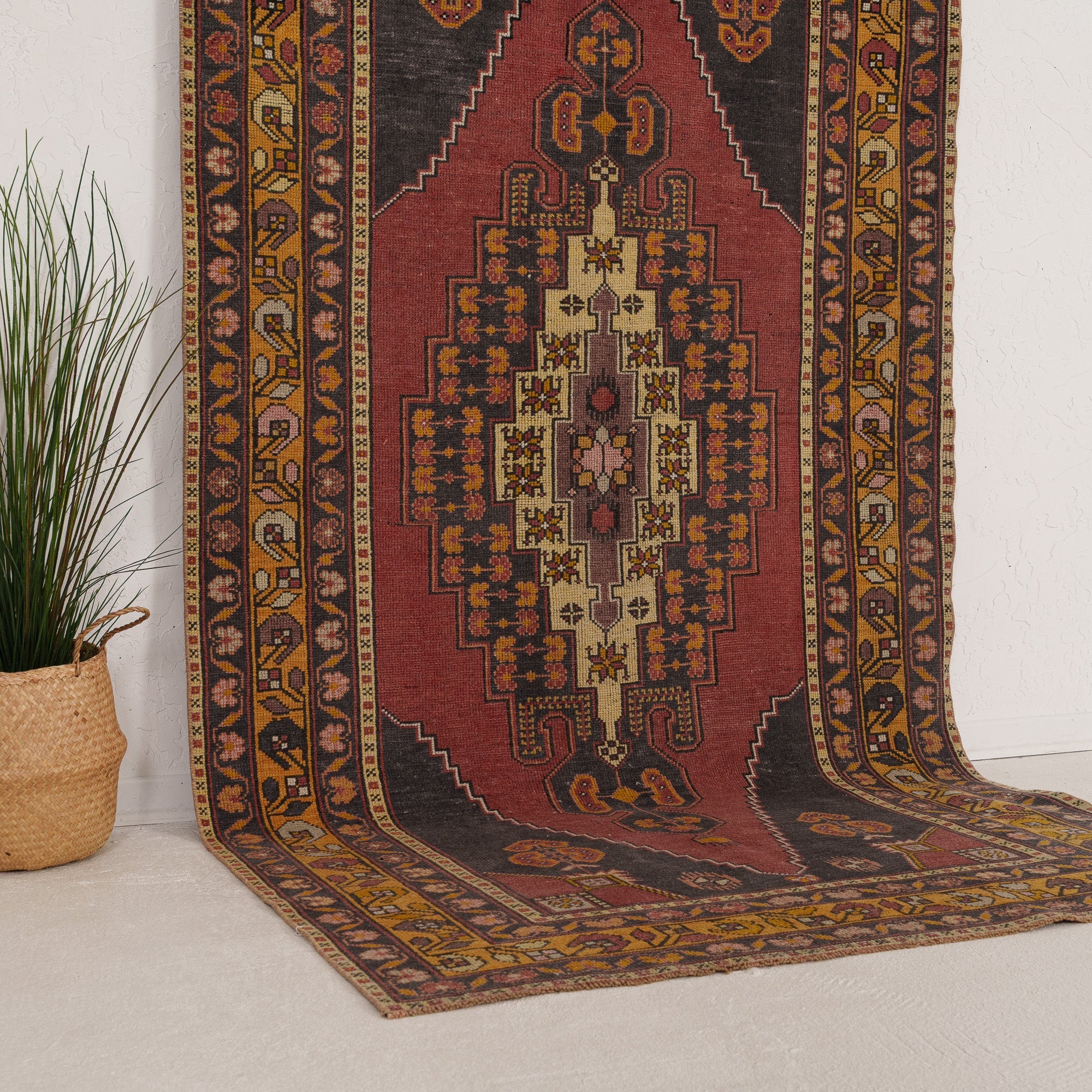 Pink and Orange Area Wool Rug