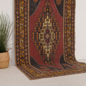 Pink and Orange Area Wool Rug