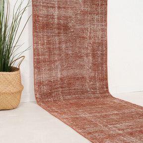 Red and Gray Runner Wool Rug