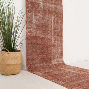 Red and Gray Runner Wool Rug