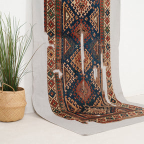 Blue and Red Area Wool Rug