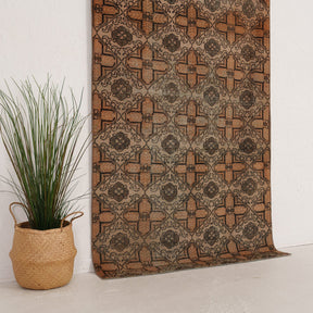 Orange and Beige Area Wool Rug