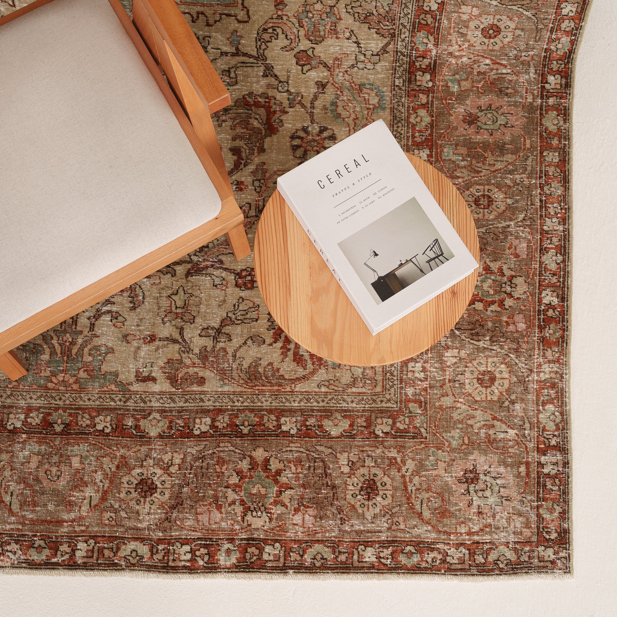 Antiquewashed Beige Area Rug
