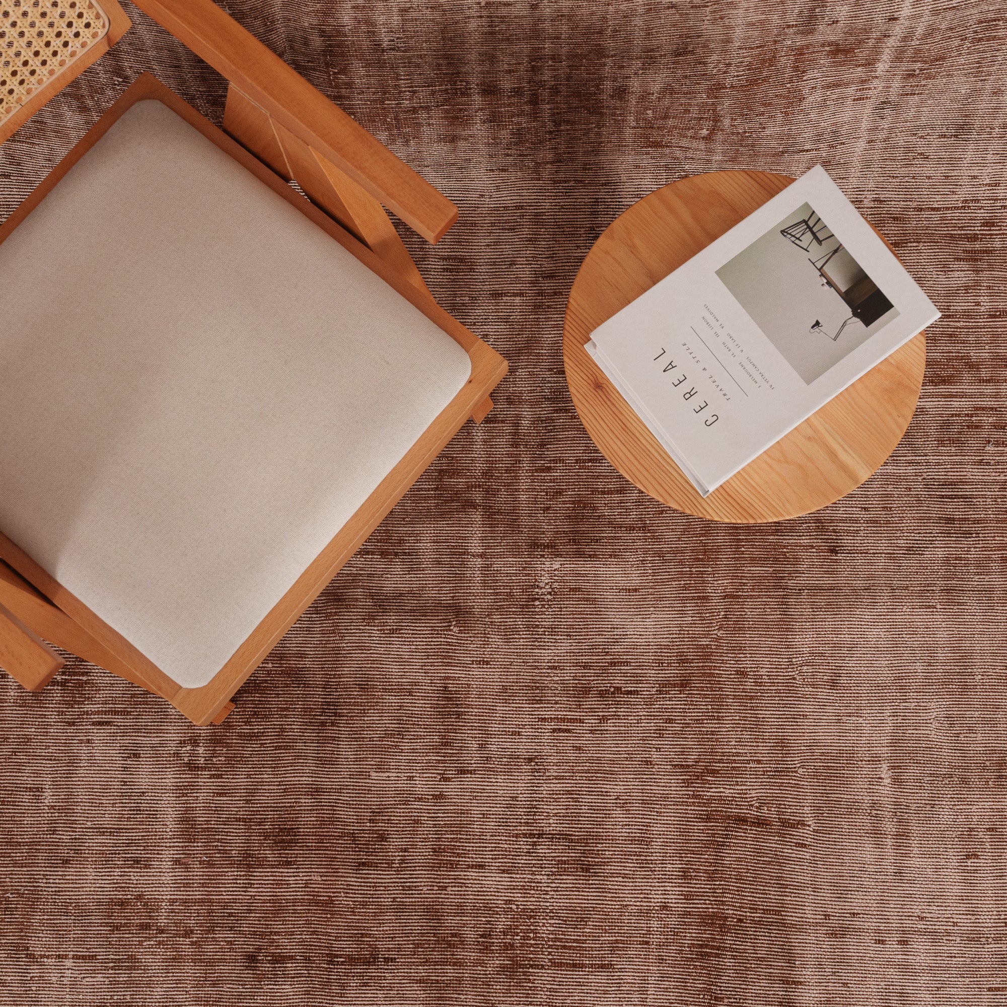 Overdyed Orange Area Rug