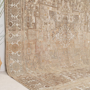 Beige and Brown Area Wool Rug