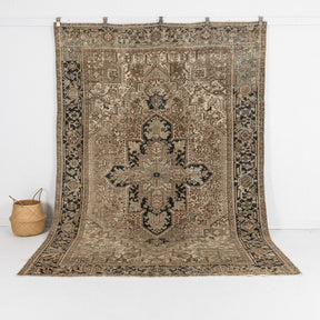 brown vintage 7x9 area rug - perfect for the living room, bedroom, office, entryway, dining room