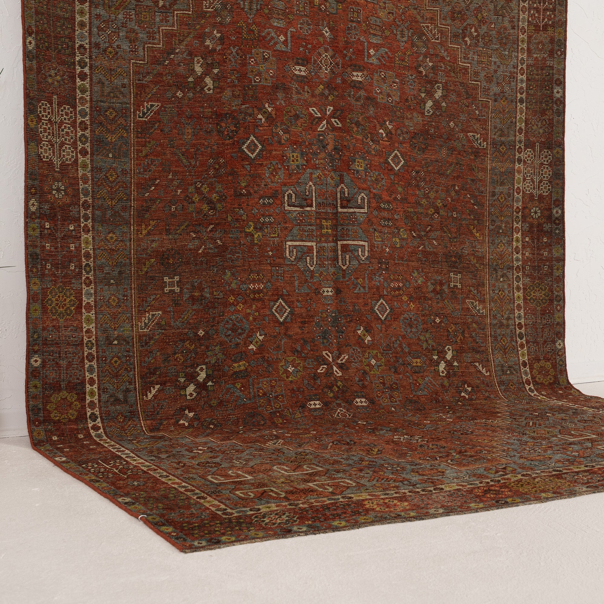 Red and Brown Area Wool Rug