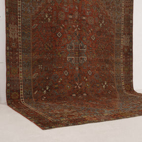Red and Brown Area Wool Rug