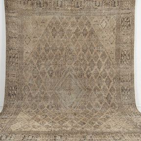 Handmade 8x11 area rug in beige, ideal for a cozy living room, bedroom, office, entryway, kitchen