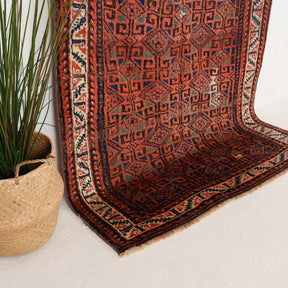 Red and Blue Area Wool Rug