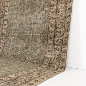 Authentic 7x17 runner rug from persian, in subtle blue tones