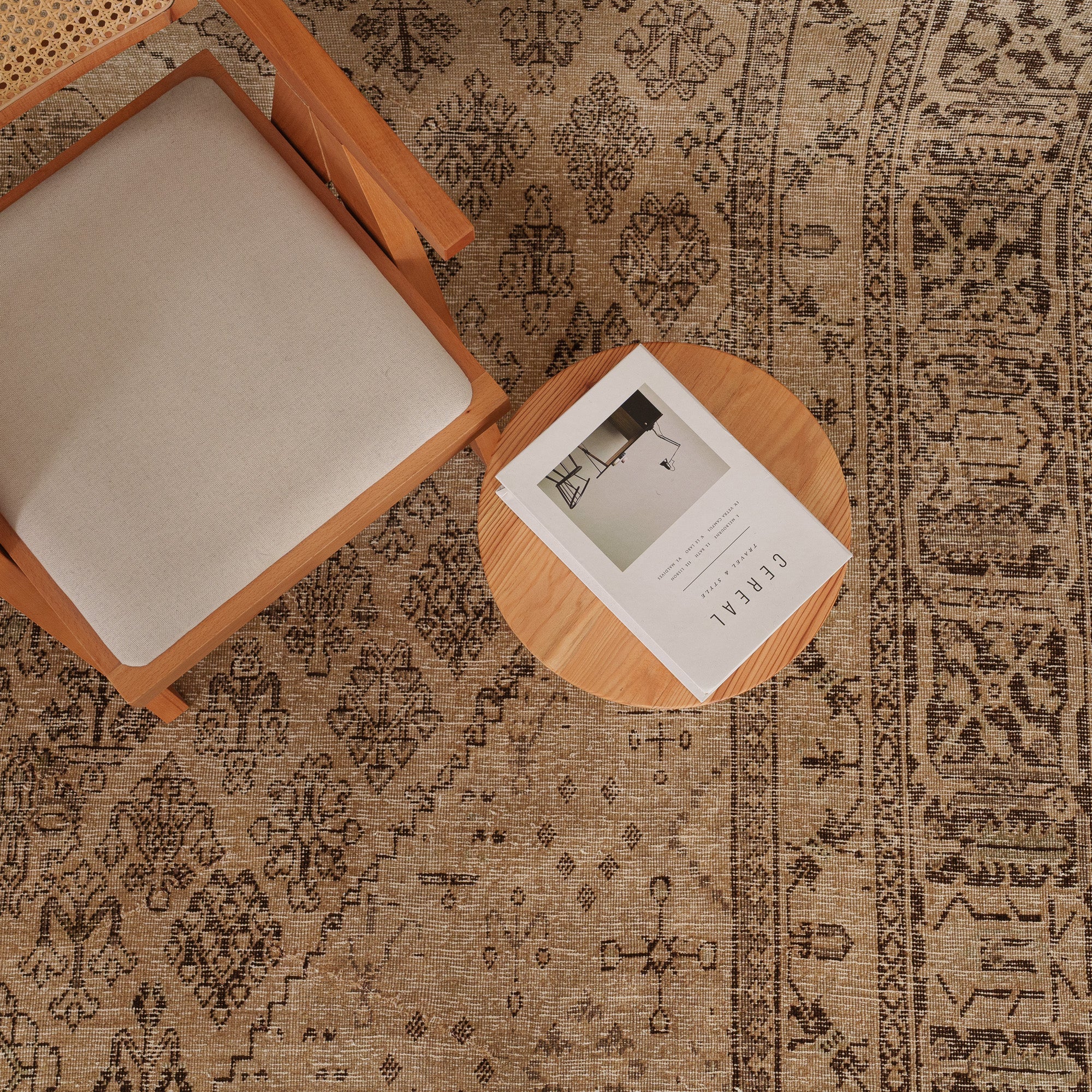 Antiquewashed Beige Area Rug