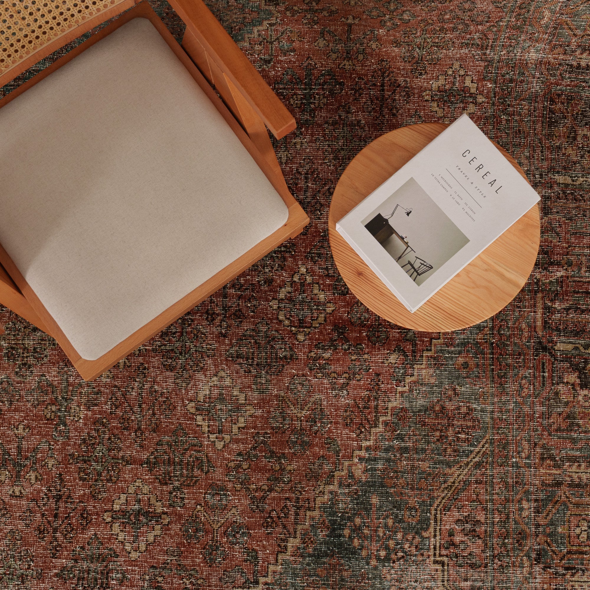 Antiquewashed Orange Area Rug